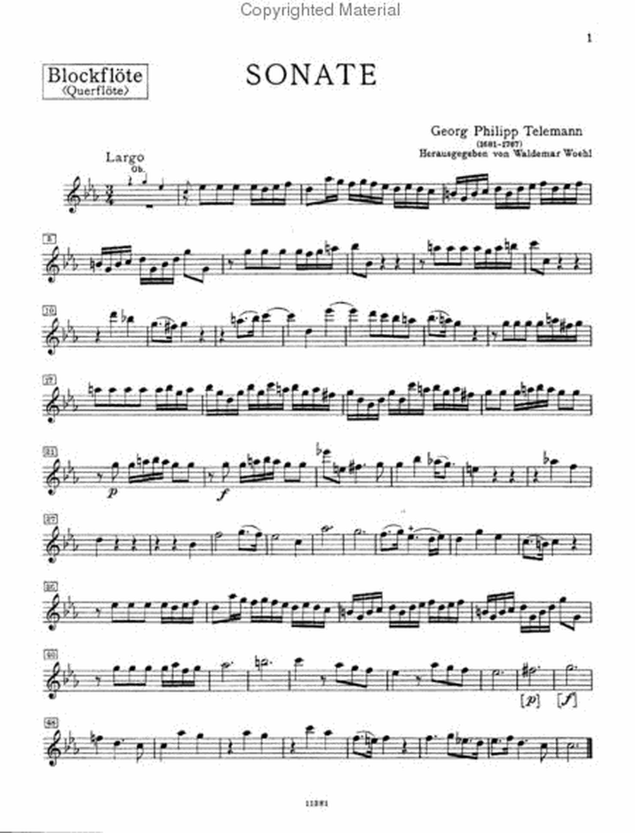 Trio Sonata in C Minor for Recorder, Oboe and Piano