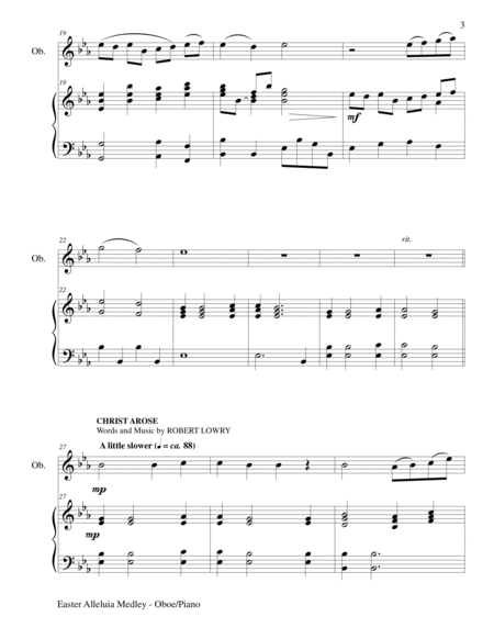 EASTER ALLELUIA MEDLEY (Duet – Oboe/Piano) Score and Oboe Part image number null
