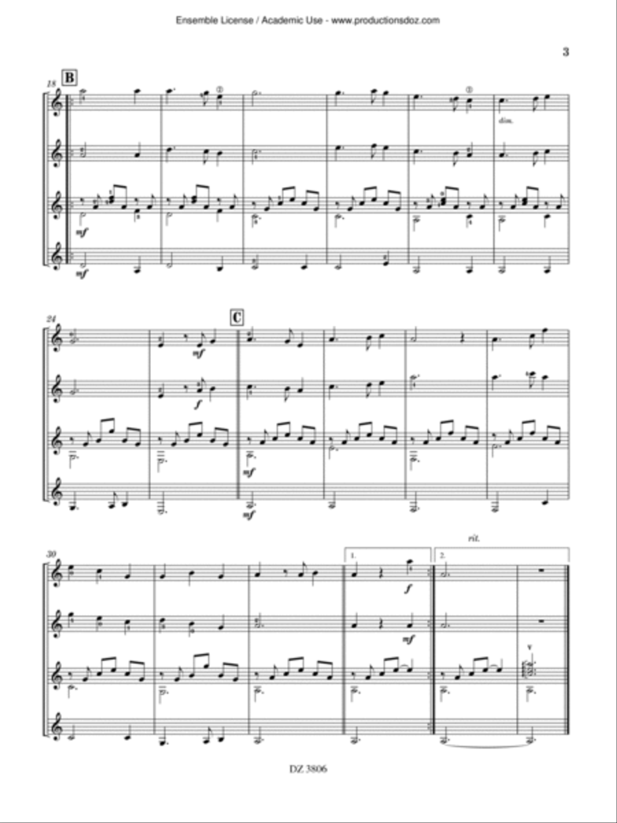 Escapades celtiques Guitar Ensemble scores gallery preview page 3