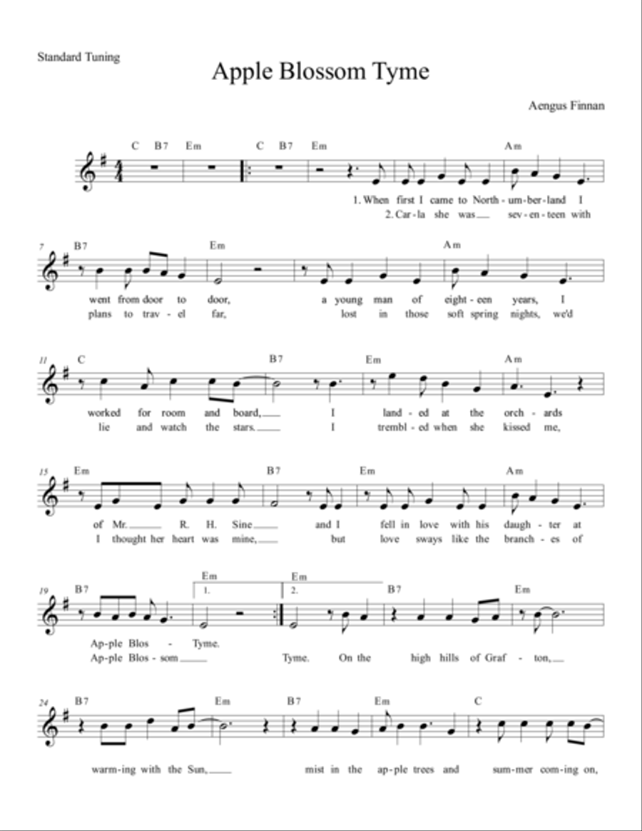 Apple Blossom Tyme Apple Blossom Tyme Acoustic Guitar scores gallery preview page 1