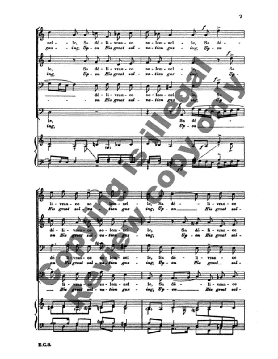 Chantez a Dieu (Sing unto God) TTBB scores gallery preview page 6