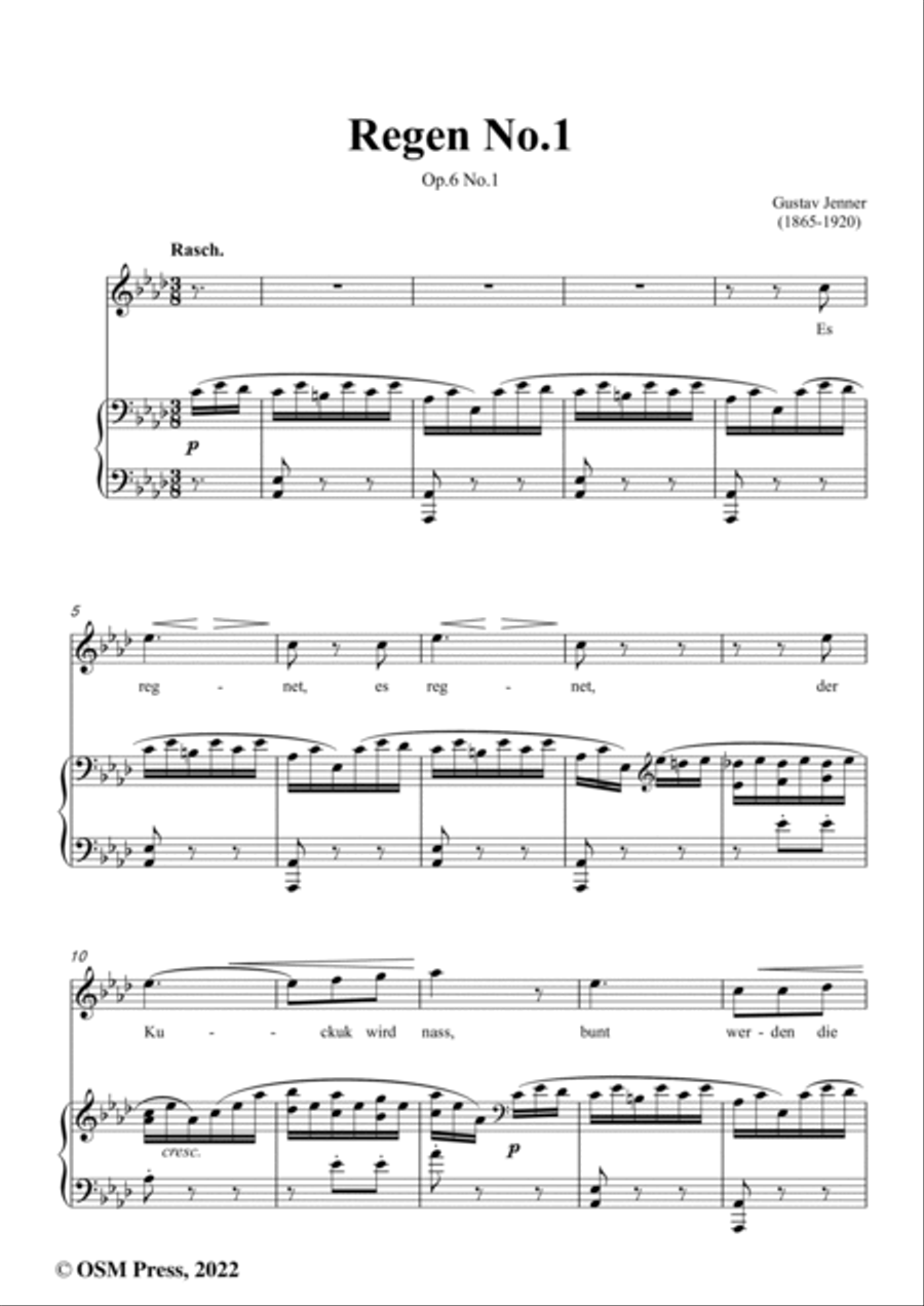 Jenner-Regen No.1,in A flat Major,Op.6 No.1 Voice scores gallery preview page 2