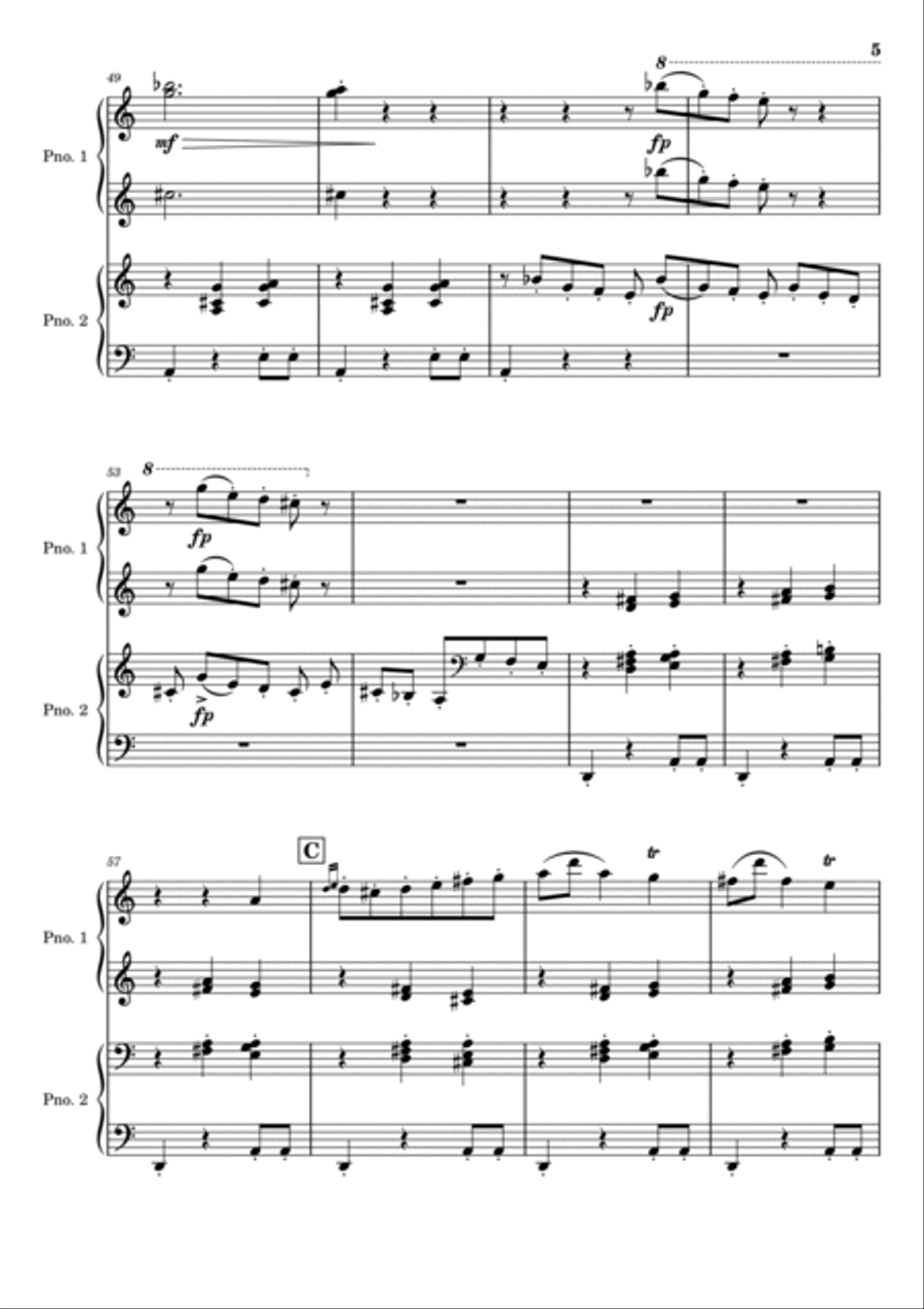 Grieg - Anitra's Dance - From Peer Gynt No.3 Op.23 - For Piano Duet 1 Piano, 4-Hands scores gallery preview page 5