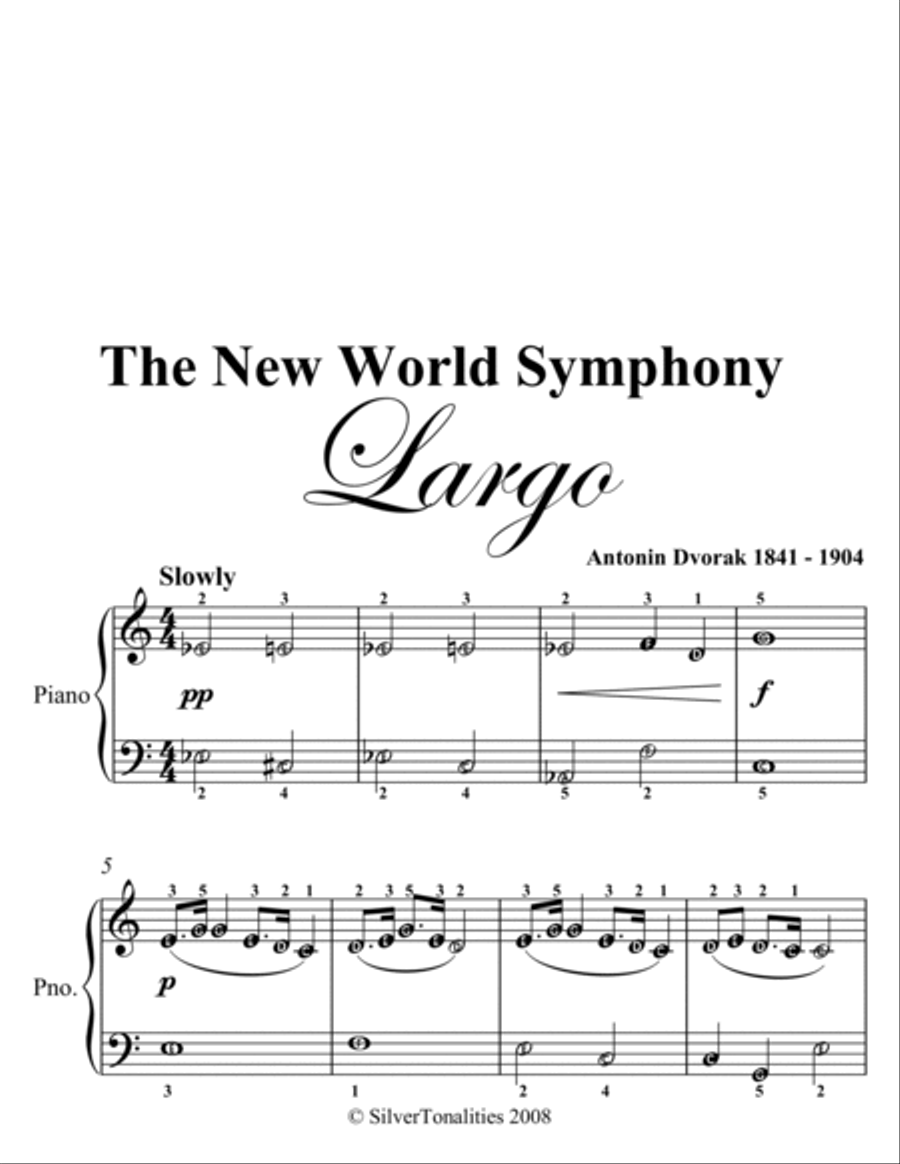 New World Symphony Easy Piano Sheet Music Easy Piano scores gallery preview page 2