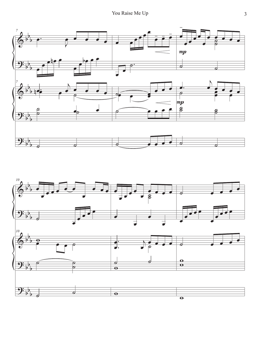 You Raise Me Up Piano scores gallery preview page 3