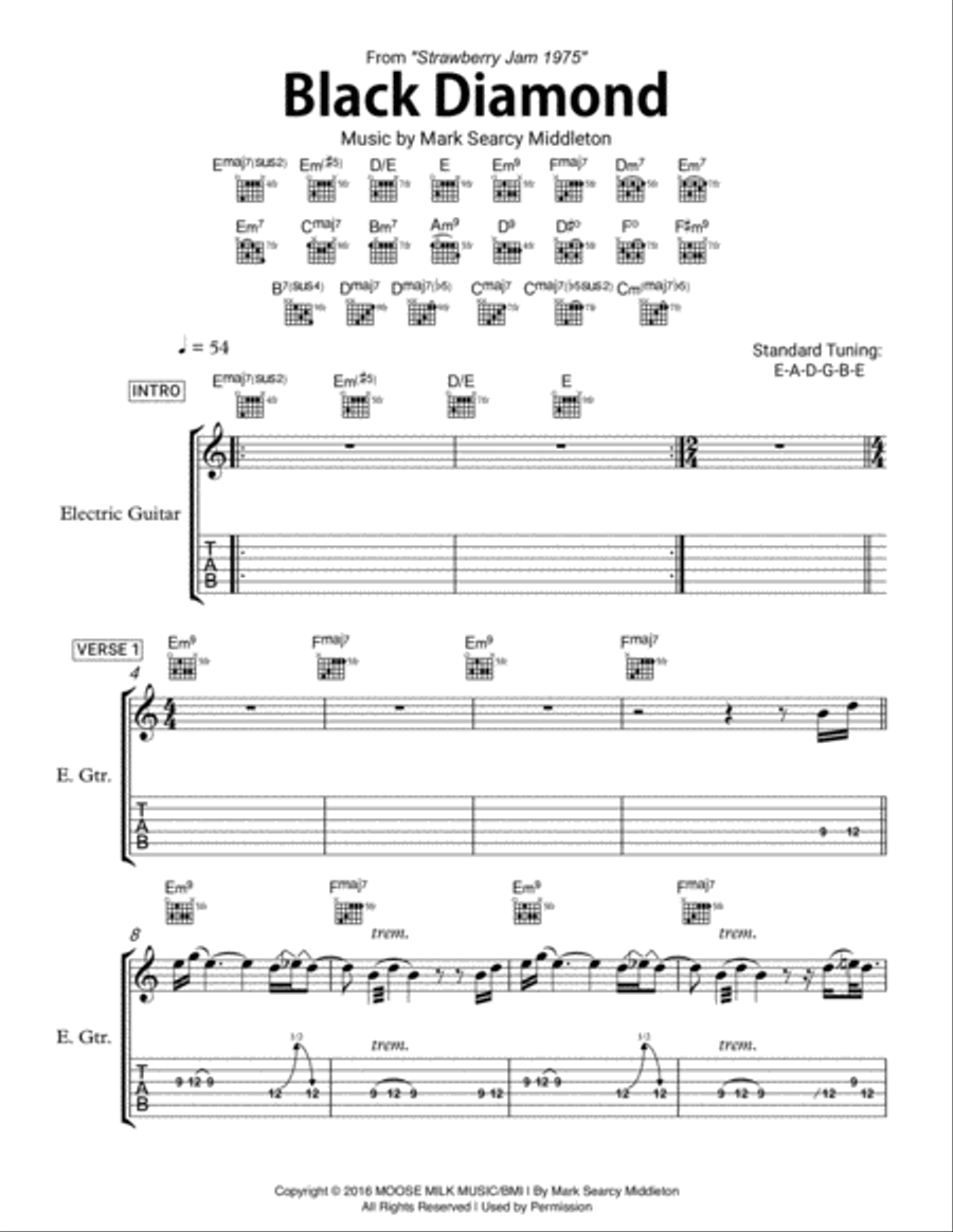 Black Diamond Electric Guitar scores gallery preview page 1