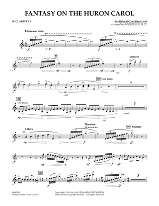 Fantasy on the Huron Carol - Bb Clarinet 1