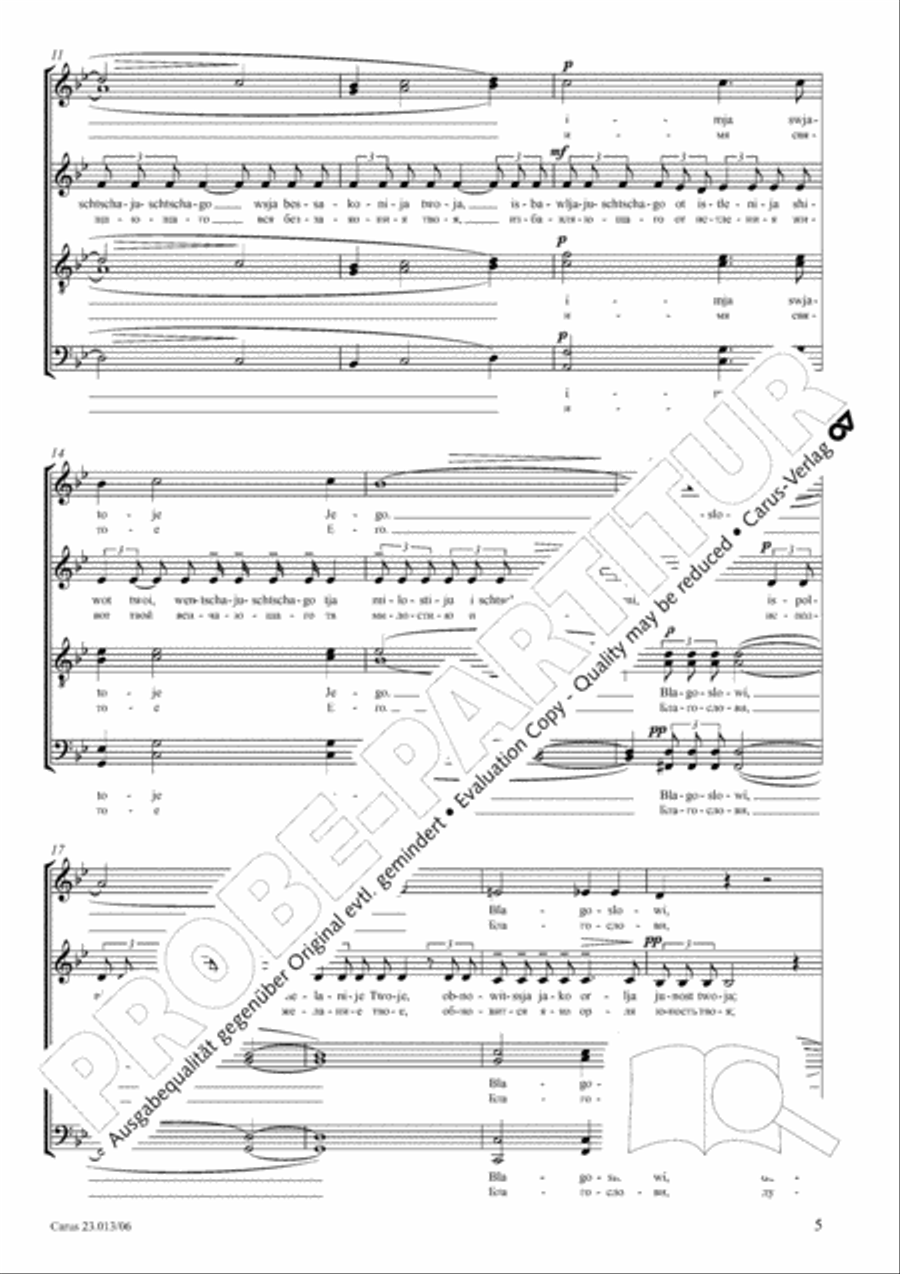 Liturgy of St. John Chrysostom op. 31 for mixed choir a cappella (Chrysostomos-Liturgie op. 31 fur Chor a cappella mit singbarem deutschem Text) A Cappella scores gallery preview page 6