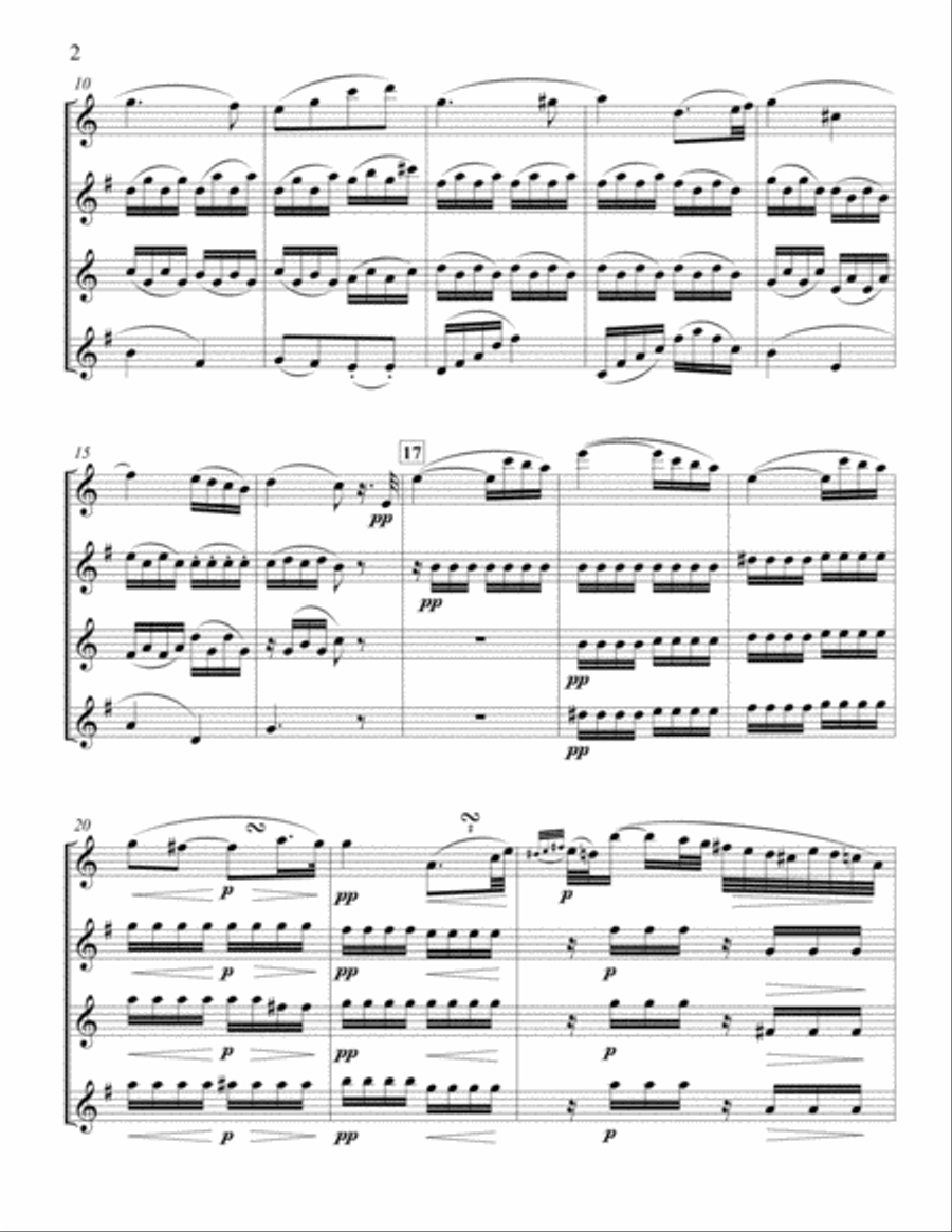ADAGIO CANTABILE from 'Pathetique' Sonata, Op 13 Woodwind Quartet scores gallery preview page 3
