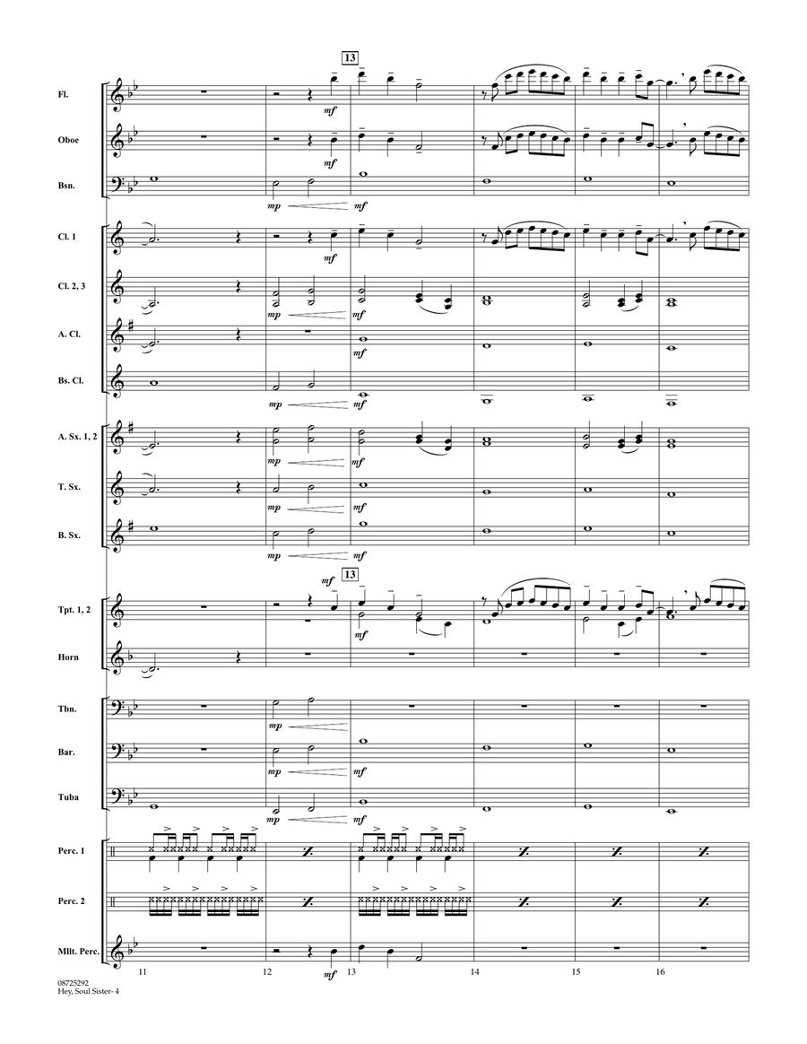 Hey, Soul Sister - Full Score Concert Band scores gallery preview page 4