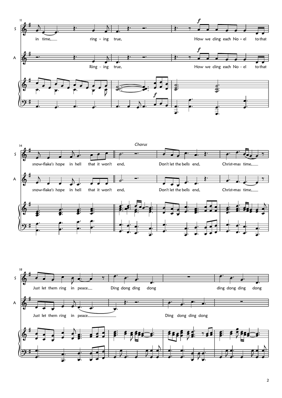 Christmas Time (don't Let The Bells End) SA scores gallery preview page 2