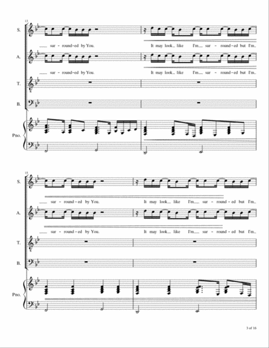 Surrounded (fight My Battles) 4-Part scores gallery preview page 4