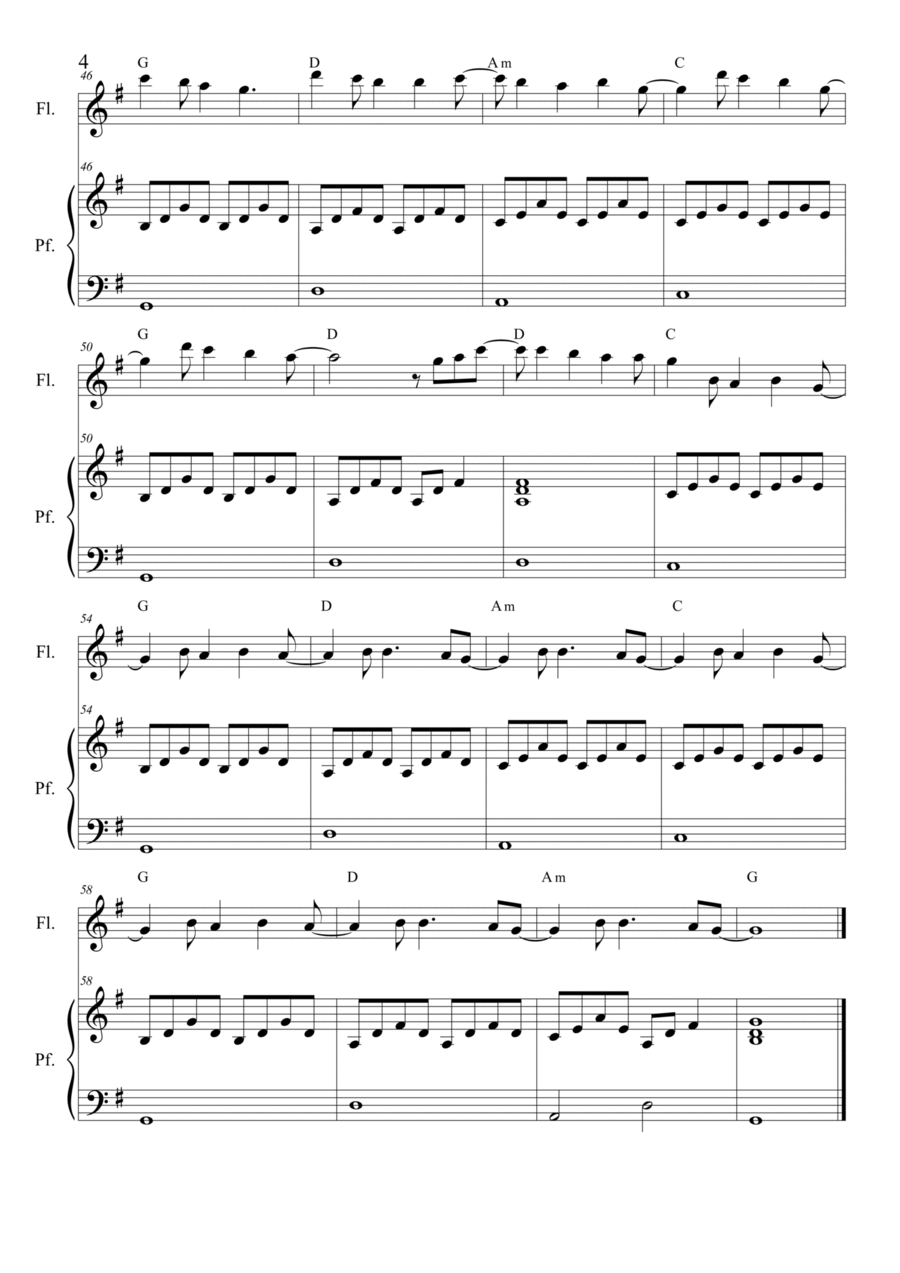Naruto Opening Theme Flute Solo scores gallery preview page 1