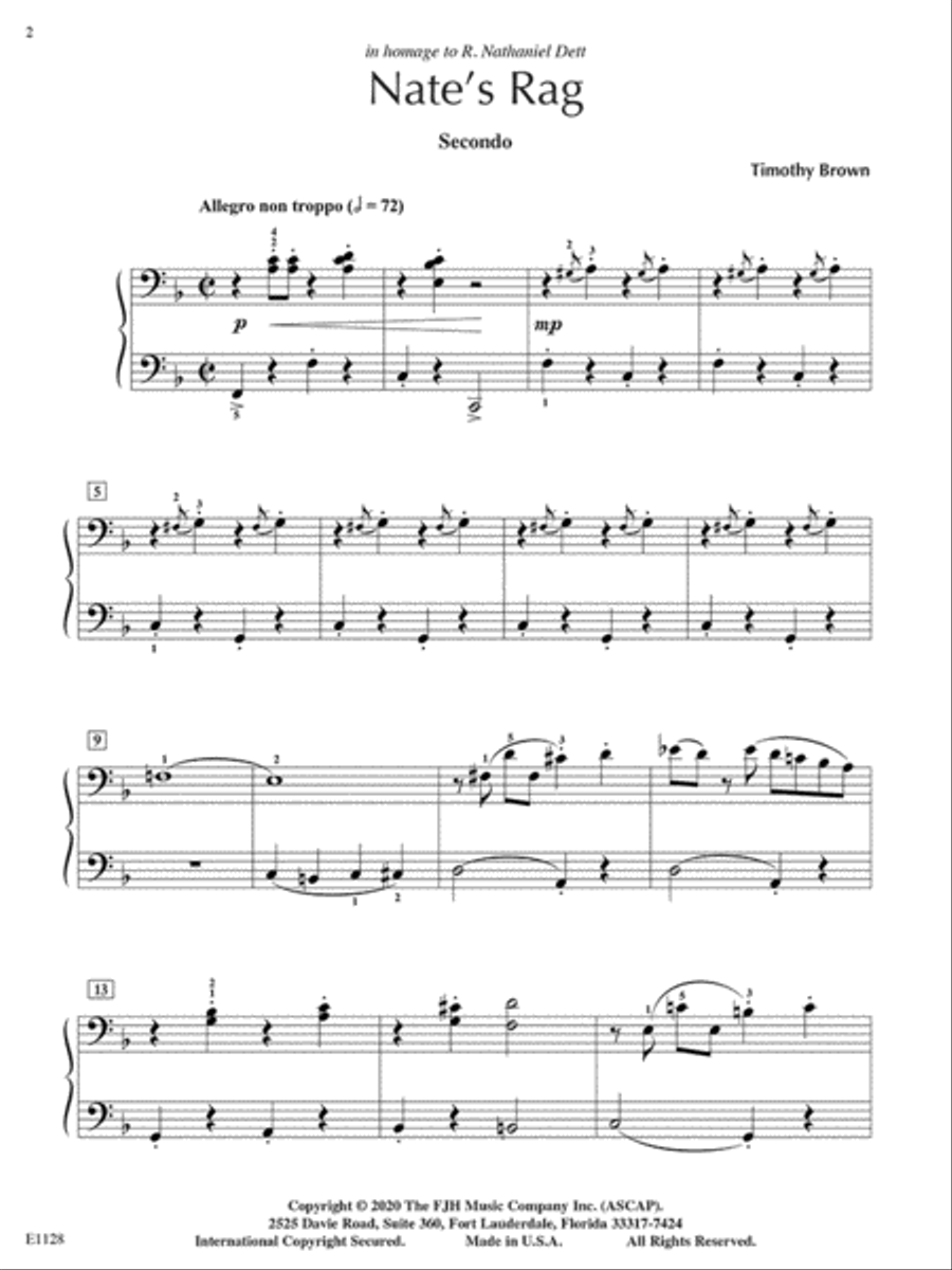 Nate's Rag Piano Quartet scores gallery preview page 2