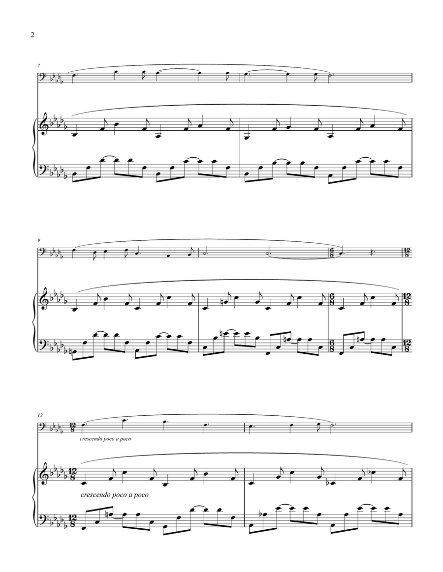 Les Berceaux for Trombone & Piano Piano scores gallery preview page 2