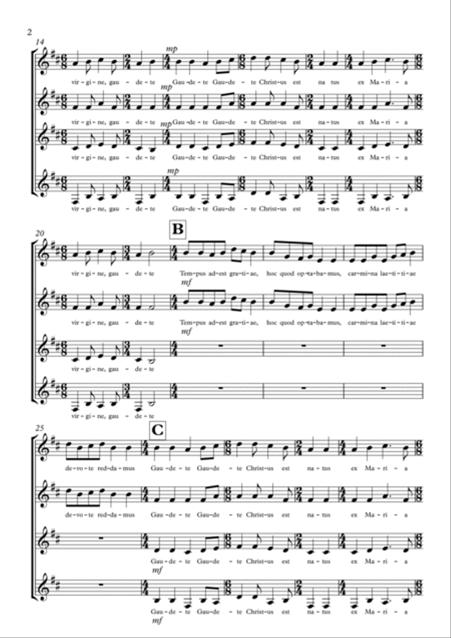 Gaudete Gaudete SSAA scores gallery preview page 2