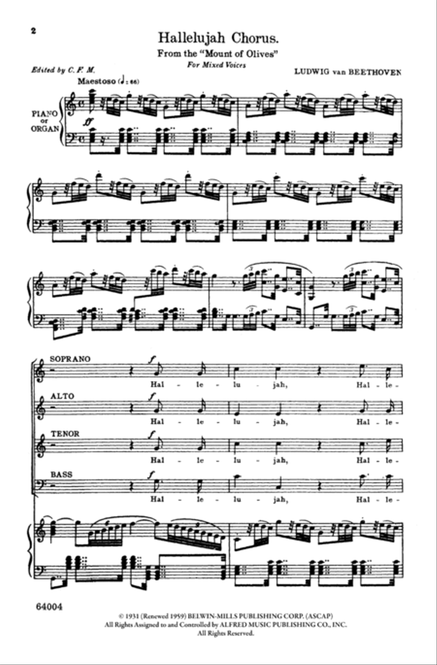 Hallelujah Chorus (Mount of Olives) 4-Part scores gallery preview page 2