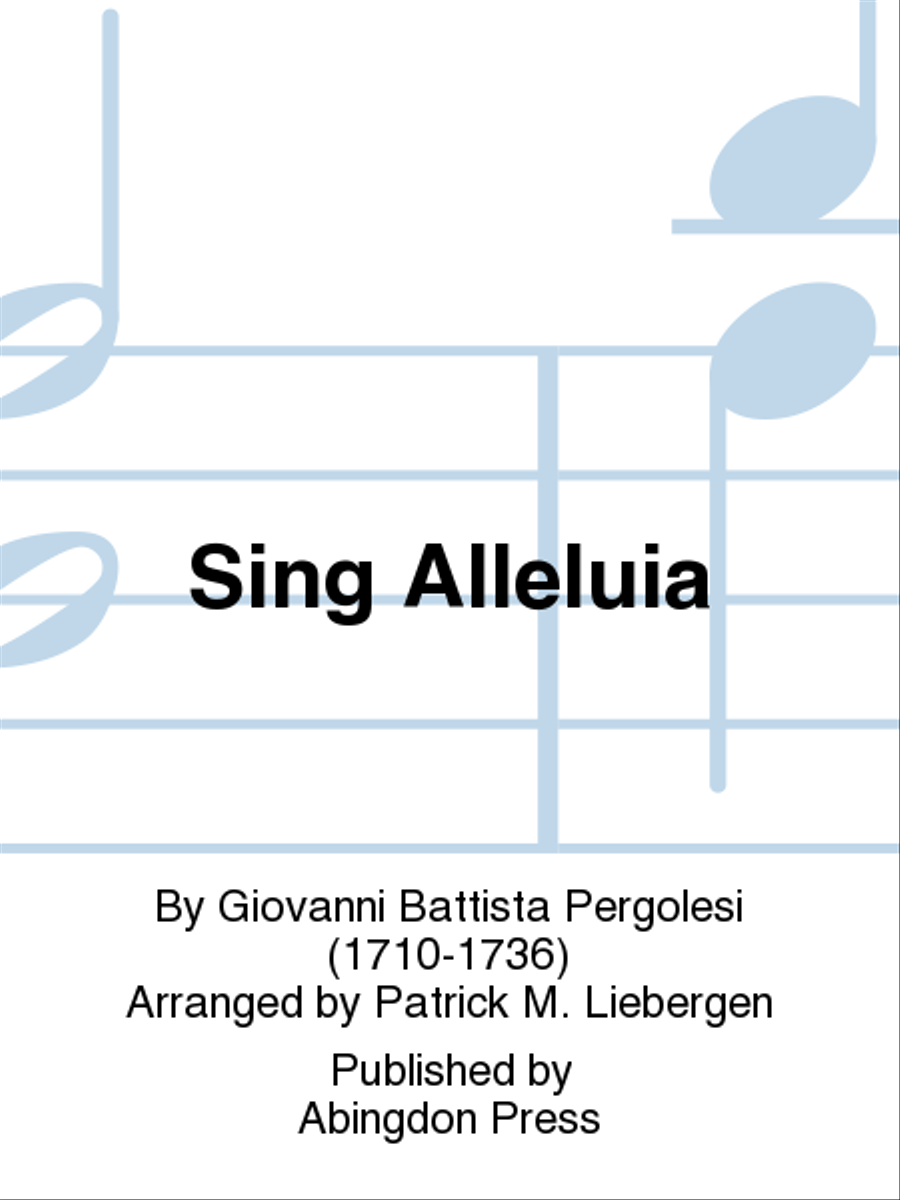 Sing Alleluia by Giovanni Battista Pergolesi School and Community - Sheet Music