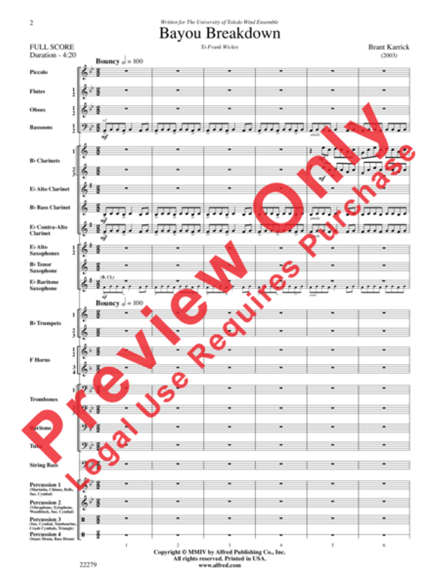 Bayou Breakdown Concert Band scores gallery preview page 3