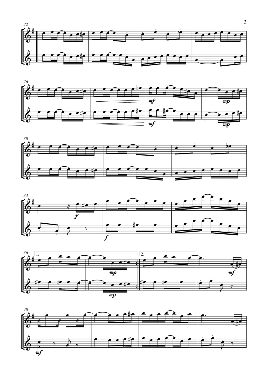 The Entertainer. Duet for Alto and Tenor Saxophone Woodwind Duet scores gallery preview page 3