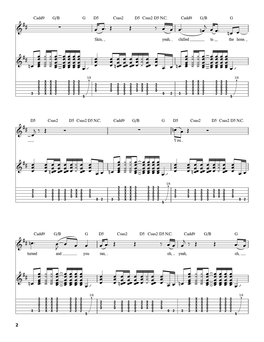 Blue On Black Acoustic Guitar scores gallery preview page 2