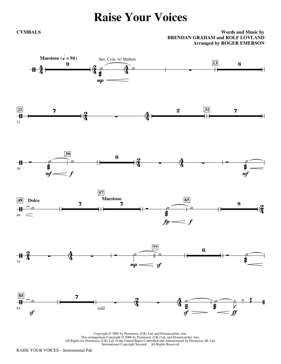 Raise Your Voices - Cymbals Choir scores gallery preview page 1