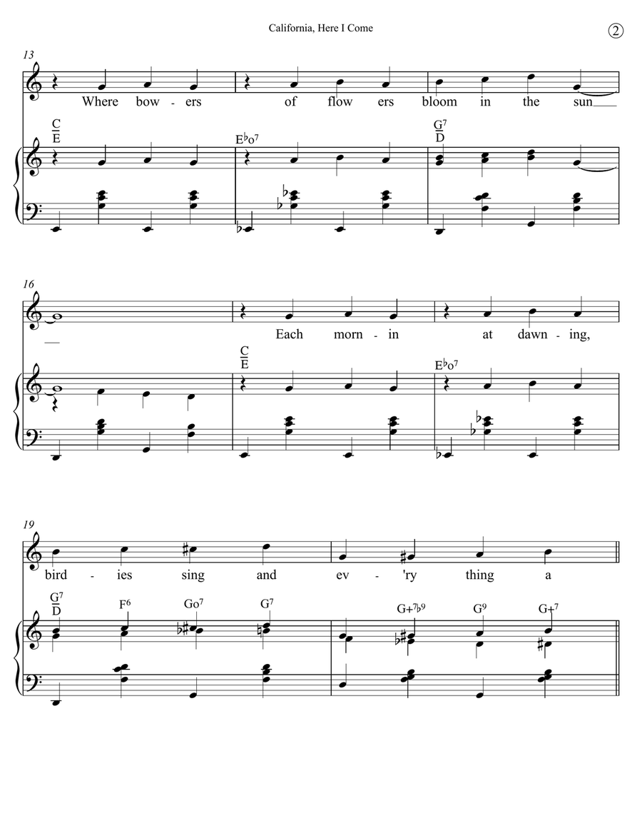 California, Here I Come California, Here I Come Piano, Vocal scores gallery preview page 2