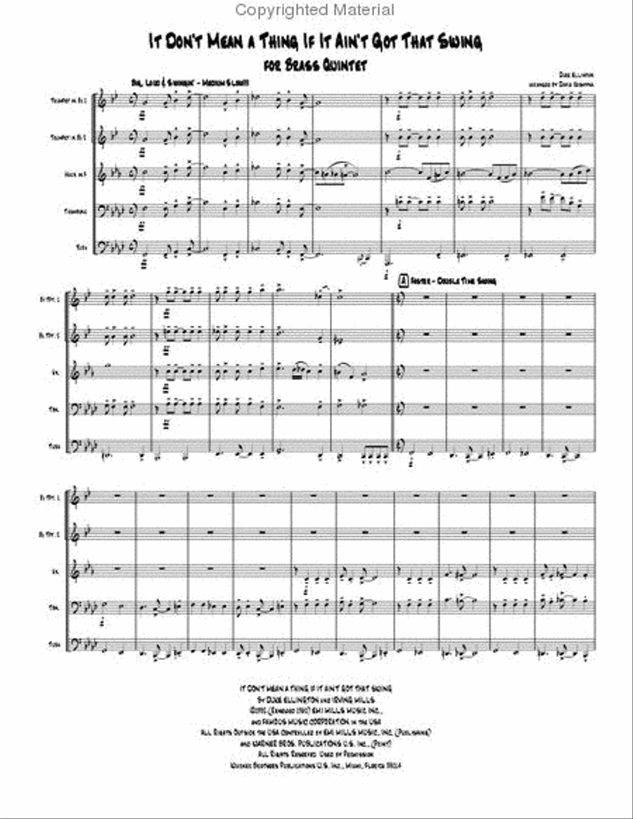 It Don't Mean a Thing If It Ain't Got That Swing Brass Quintet scores gallery preview page 2