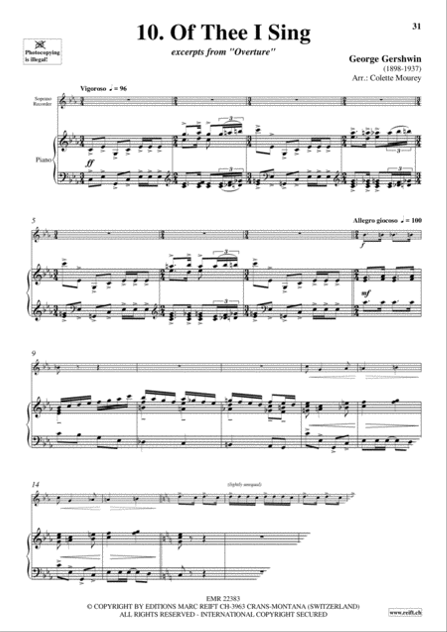 Gershwin 20 Greatest Hits Soprano Recorder scores gallery preview page 12