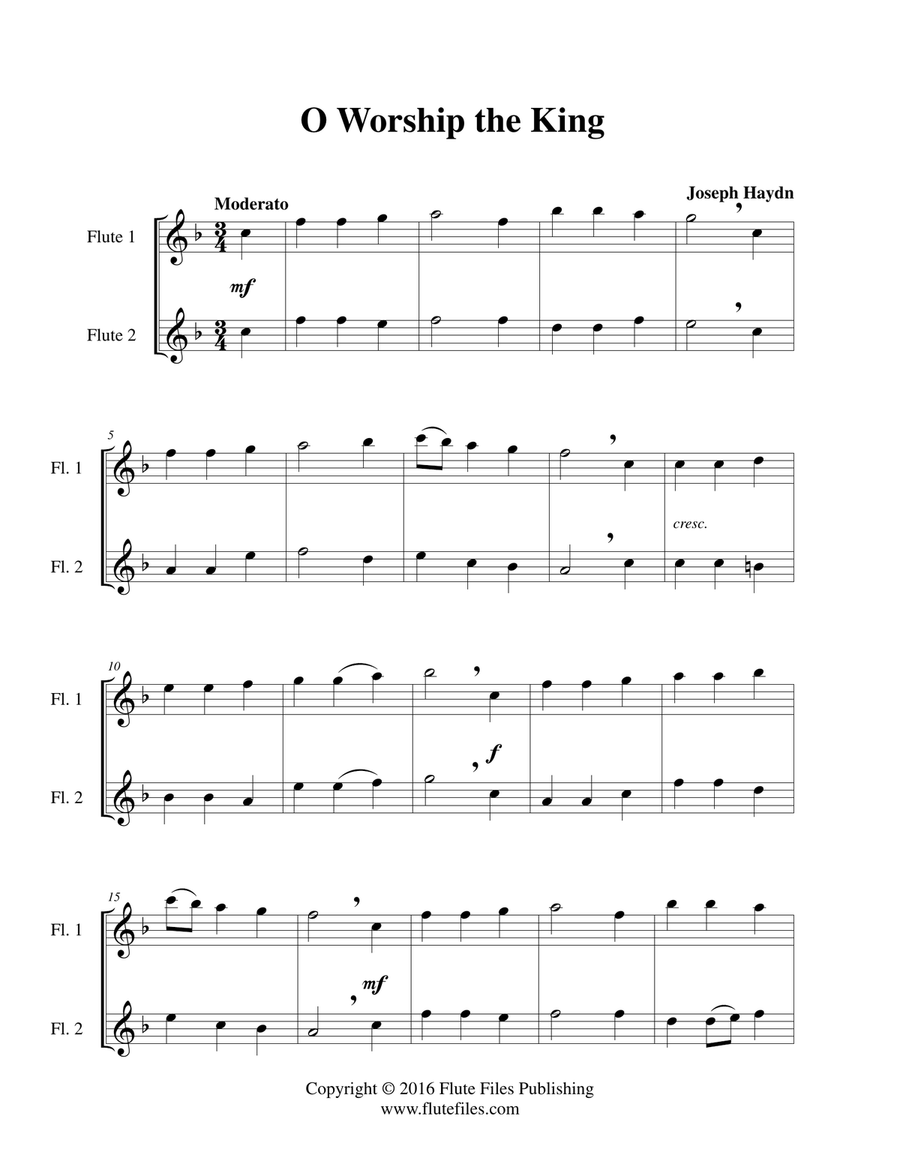 O Worship the King - Flute Duet Flute Duet scores gallery preview page 3