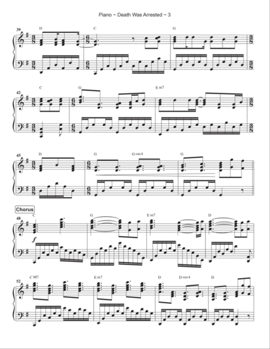 Death Was Arrested Piano Solo scores gallery preview page 4