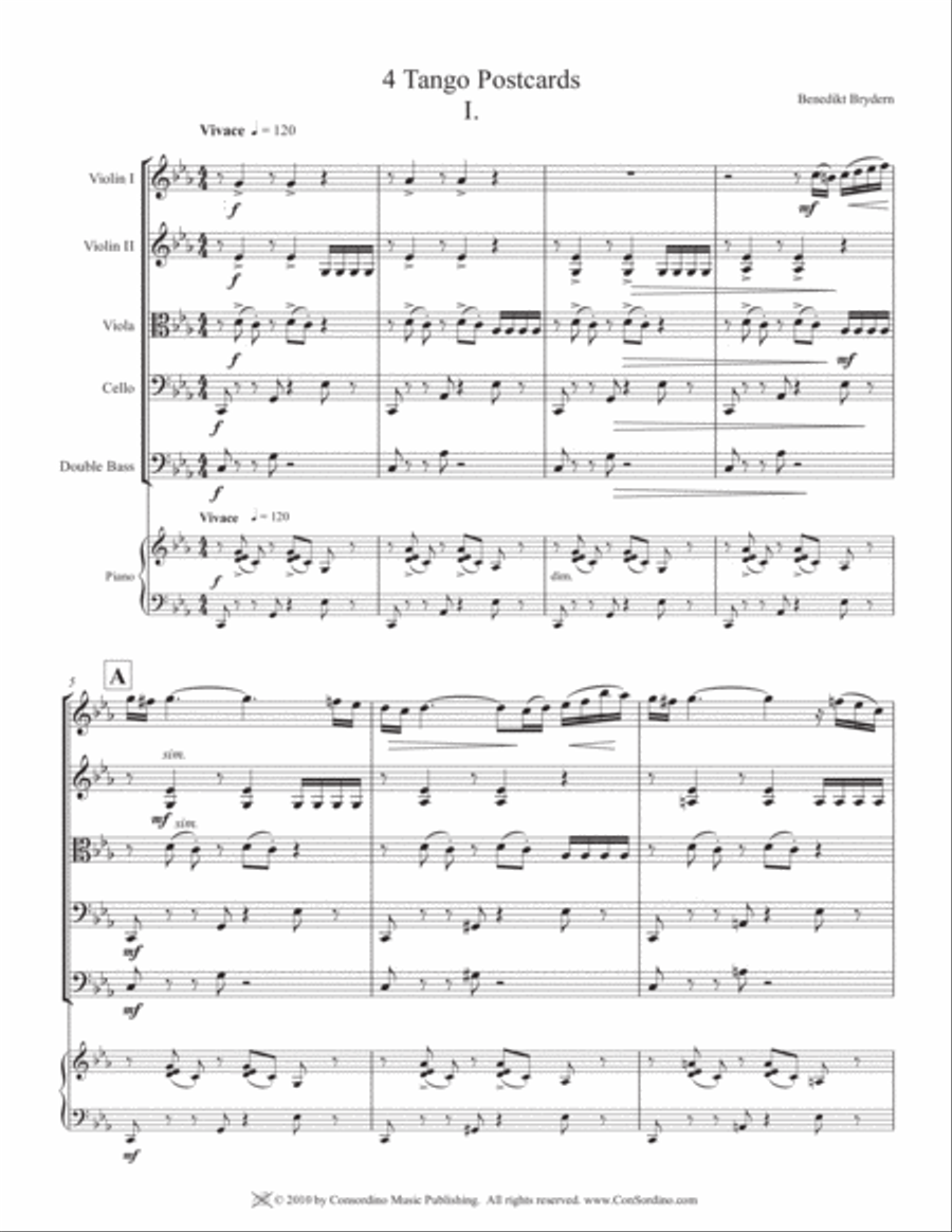 Four Tango Postcards Four Tango Postcards String Orchestra scores gallery preview page 4