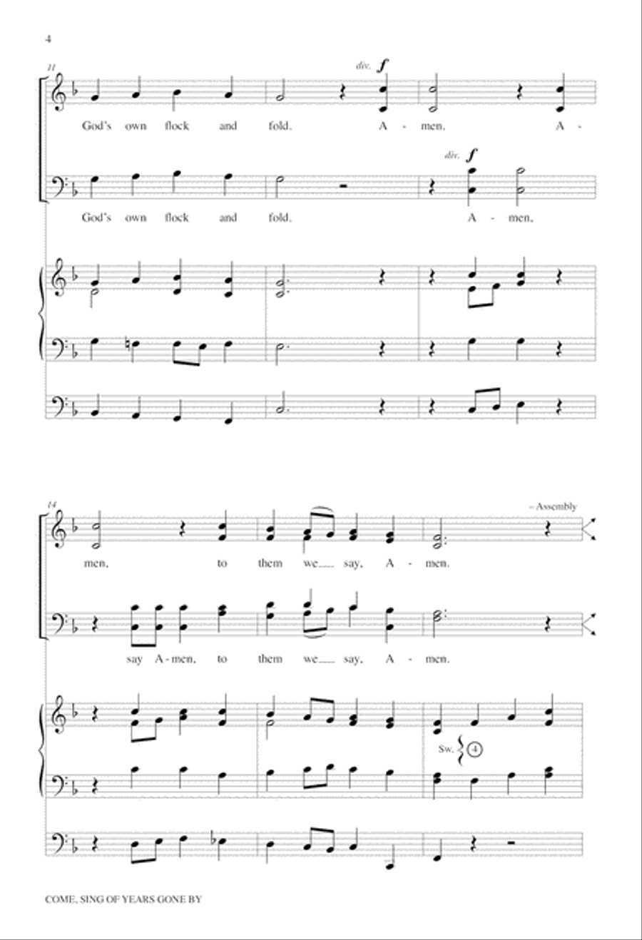 Come, Sing of Years Gone By 4-Part scores gallery preview page 4