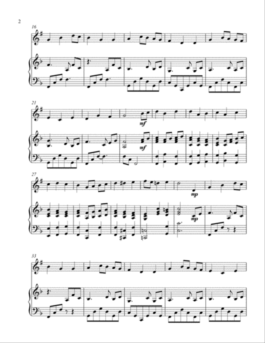 Let All Things Now Living (treble Bb instrument solo) Piano scores gallery preview page 3