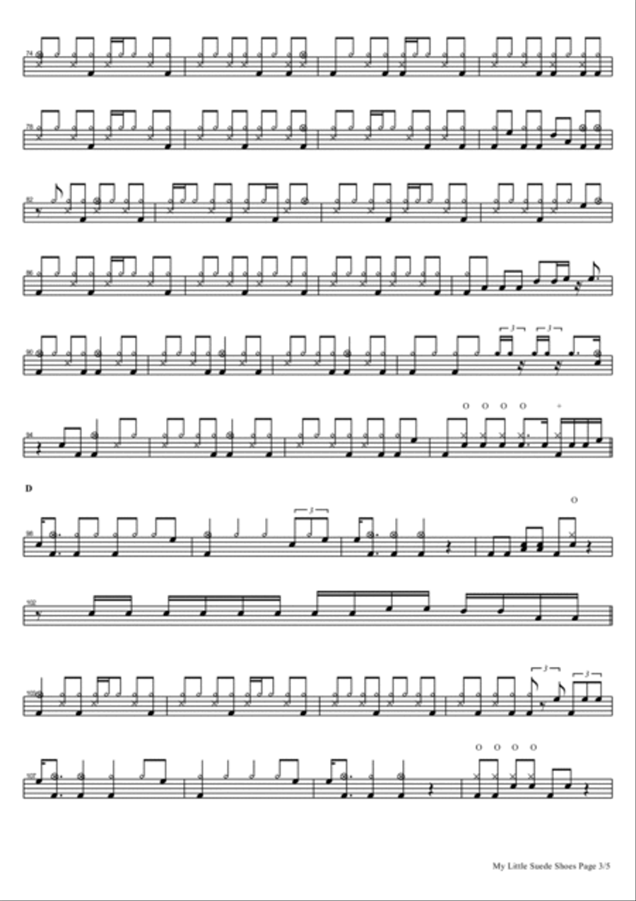 My Little Suede Shoes Drum Set scores gallery preview page 3