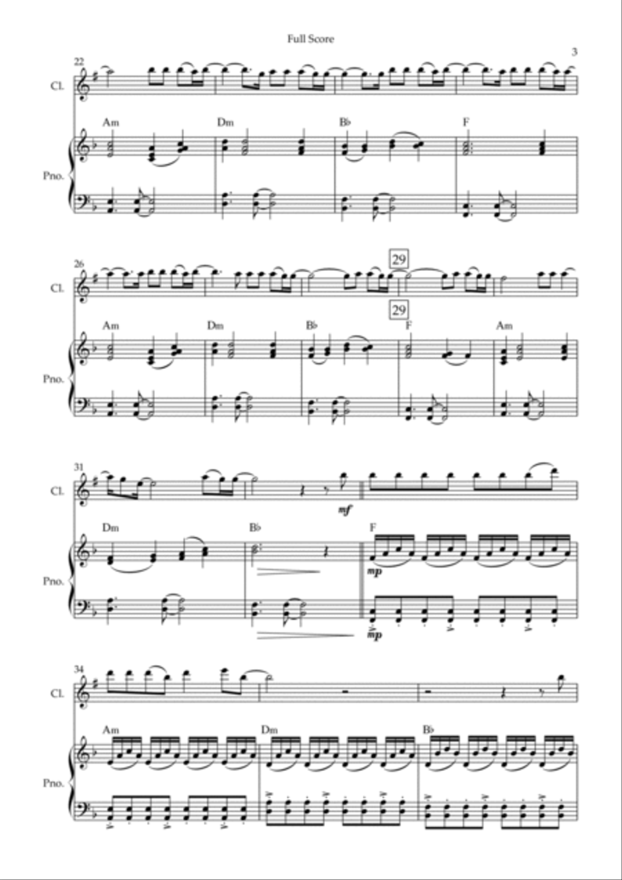 You Say You Say B-Flat Clarinet scores gallery preview page 3