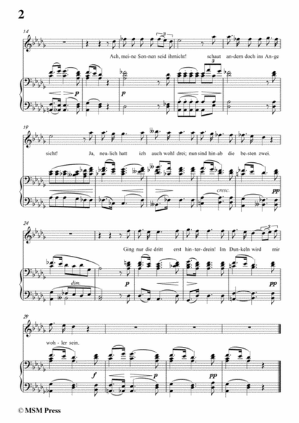 Schubert-Die Nebensonnen,in D flat Major,Op.89 No.23,for Voice and Piano image number null