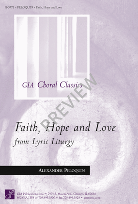 Book cover for Faith, Hope, and Love from "Lyric Liturgy"