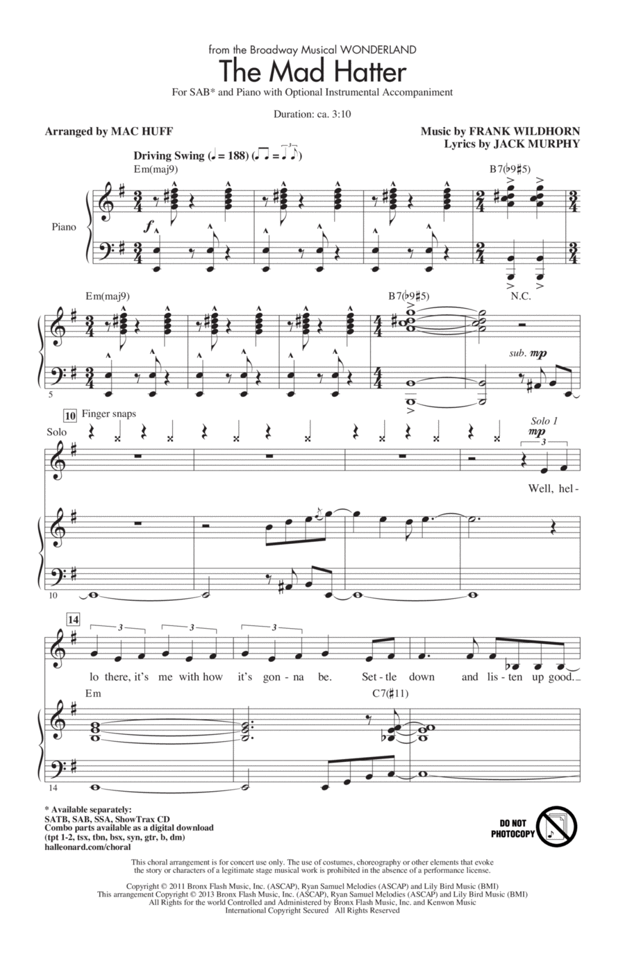 The Mad Hatter 3-Part scores gallery preview page 1
