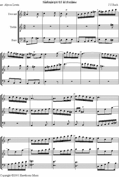 Sinfonia No 13 in A Minor (BWV 799) - Score and parts