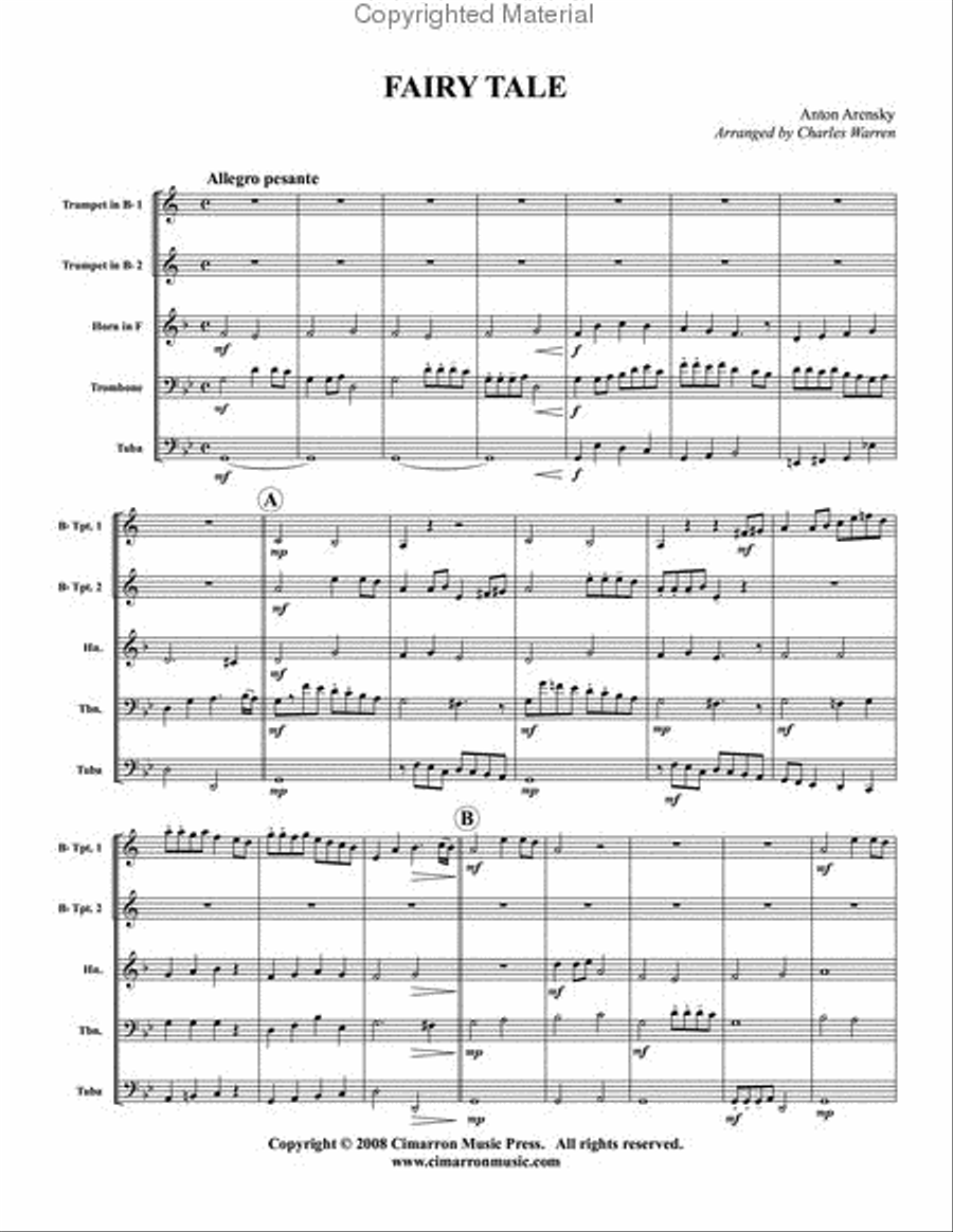 Fairy Tale Brass Quintet scores gallery preview page 2