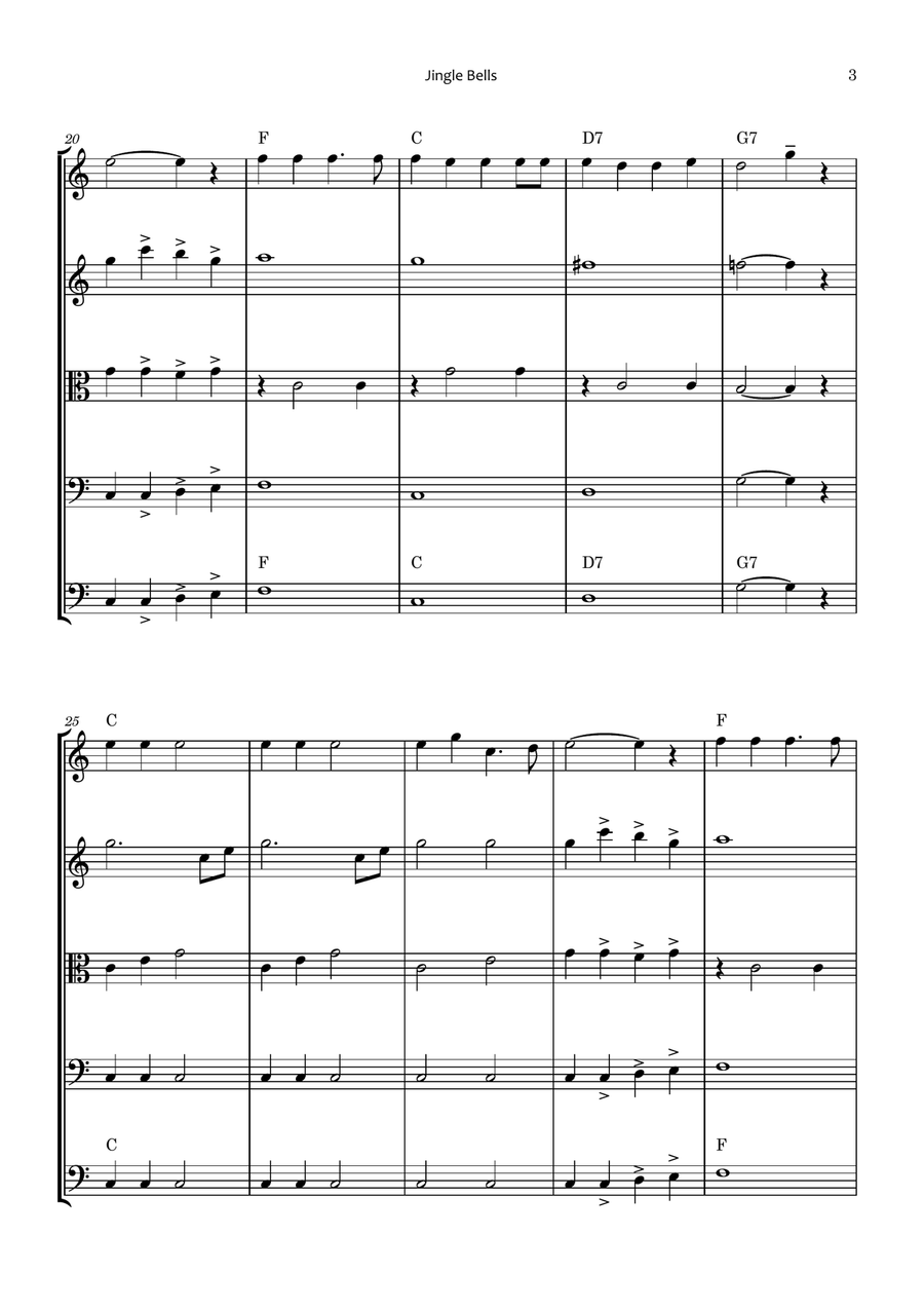 Jingle Bells String Orchestra scores gallery preview page 3