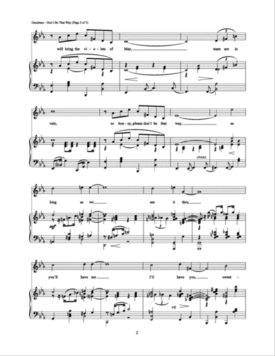 Don't Be That Way Piano, Vocal, Guitar scores gallery preview page 2