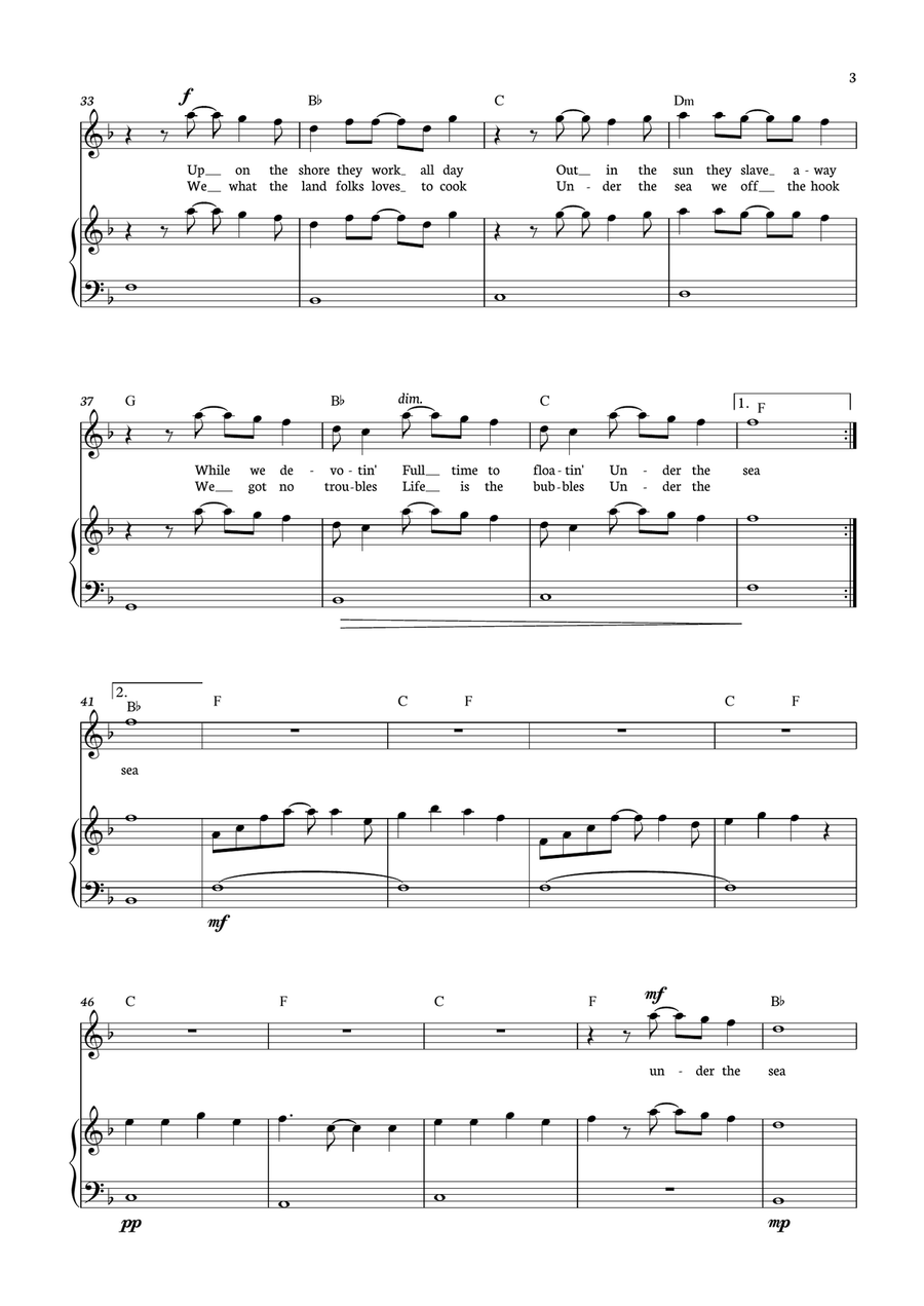 Under The Sea Under The Sea Piano, Vocal scores gallery preview page 3