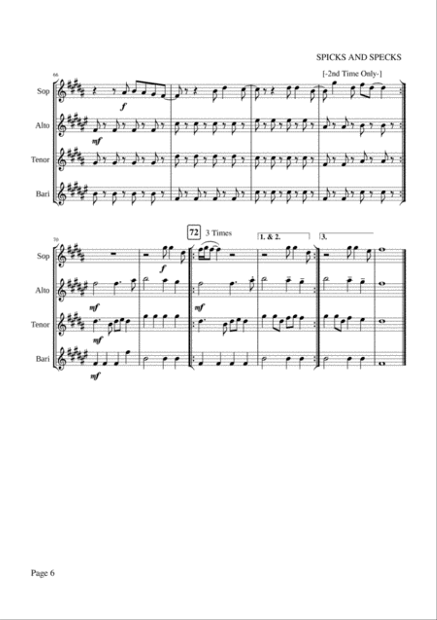 Spicks And Specks Woodwind Quartet scores gallery preview page 6