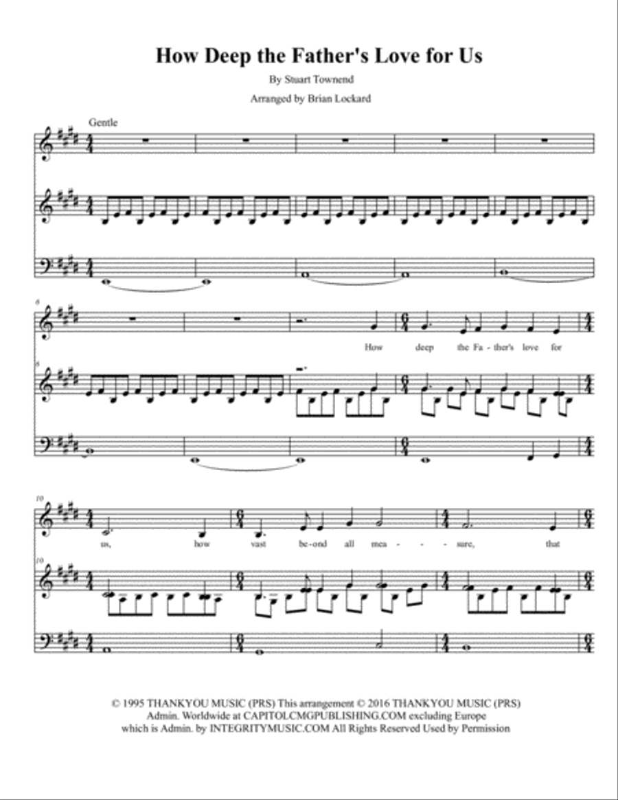 How Deep The Father's Love For Us Voice scores gallery preview page 1