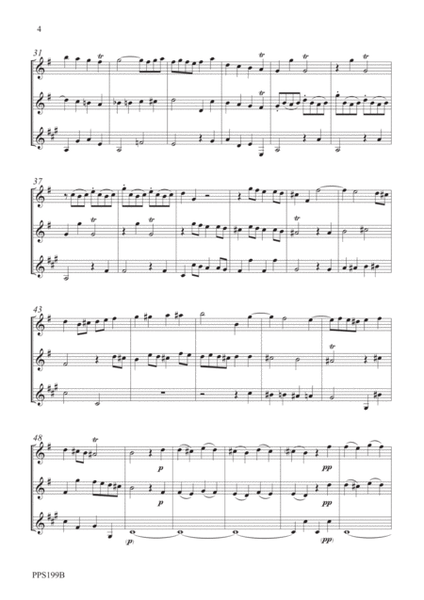 TELEMANN TRIO SONATA IN E MINOR TWV 43:e3 for flute, oboe & clarinet in Bb