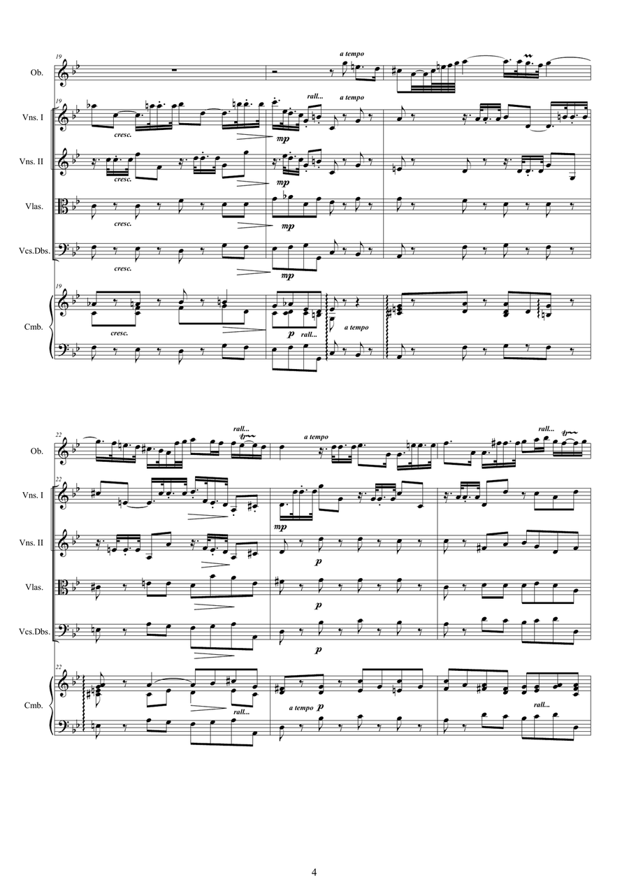 Handel - Oboe Concerto in G minor HWV 287 for Oboe, Strings and Continuo Chamber Orchestra scores gallery preview page 4