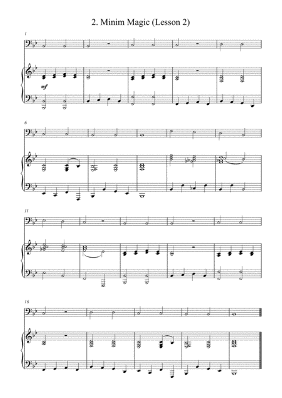 BRASS BASICS - Euphonium Beginners (Piano accompaniment) Brass Duet scores gallery preview page 3