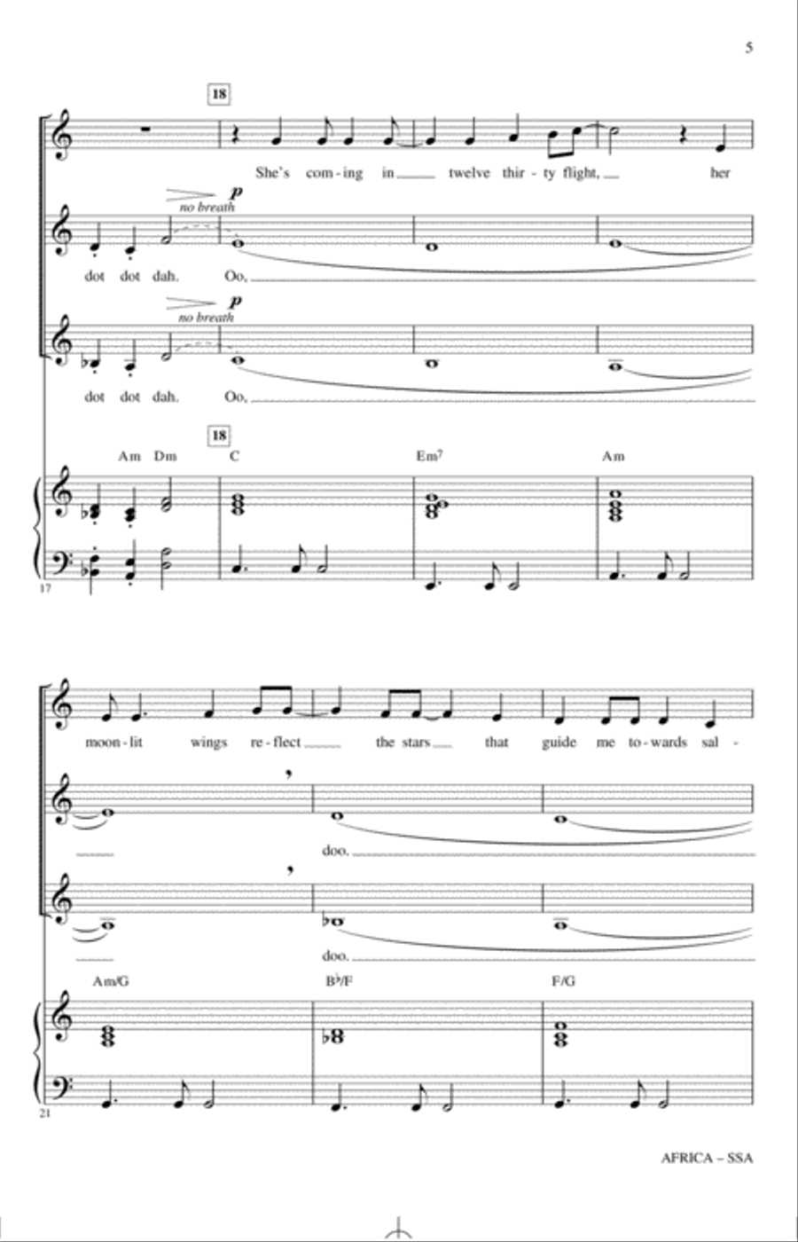 Africa (arr. Audrey Snyder) SSA scores gallery preview page 3